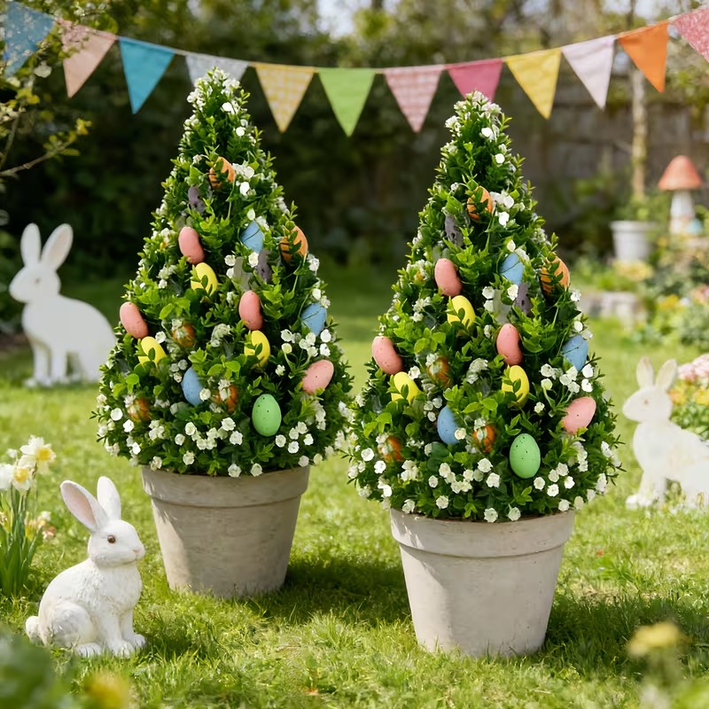Artificial Eucalyptus Tree with Easter Eggs 