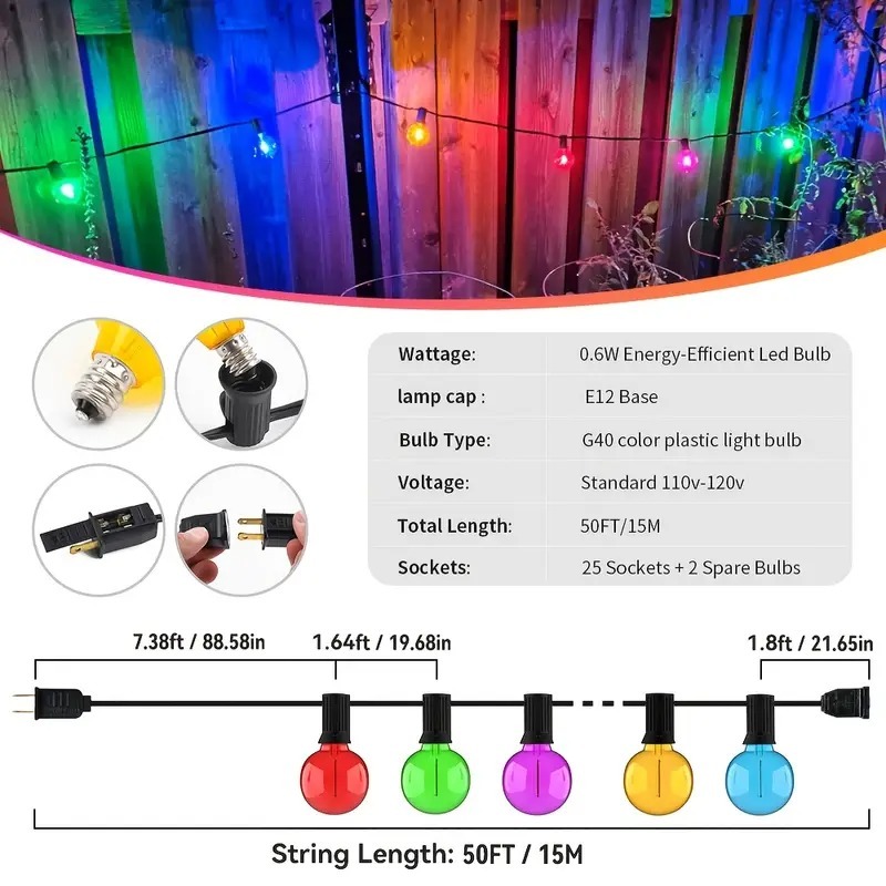🎄Early Christmas Sale🔥Christmas Lights Colored String Lights
