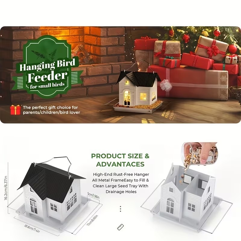 Solar-Powered Rustic Metal Bird Feeder