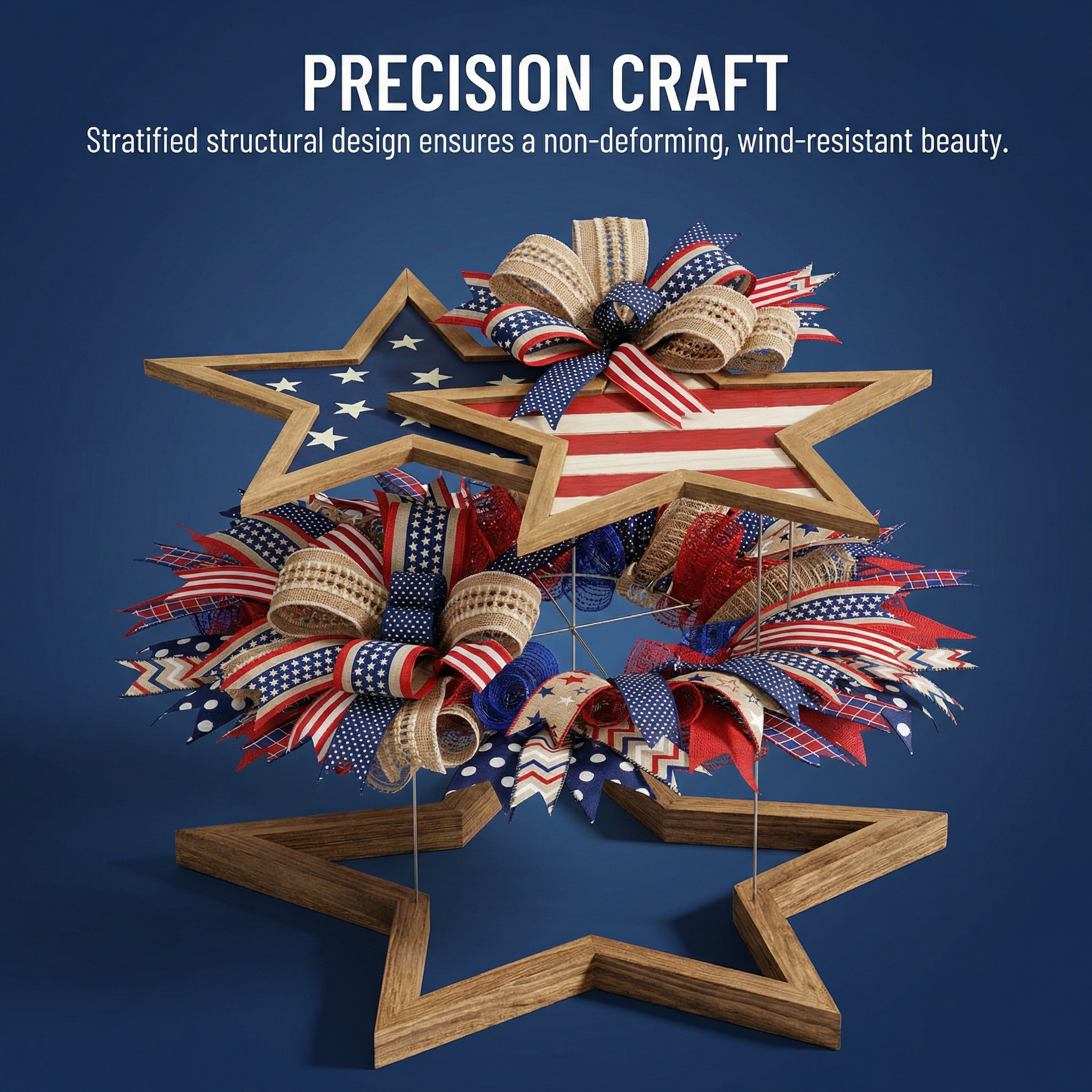 Patriotic Independence Day Wreath for Front Door