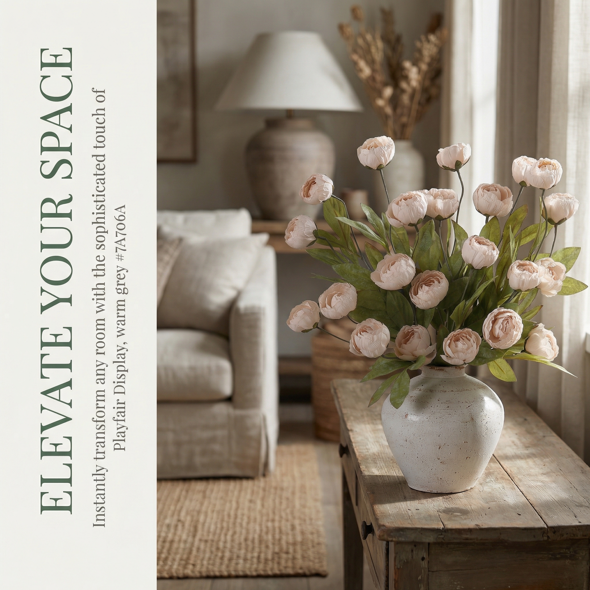 5 PCS Faux Silk Peony Artificial Flowers 