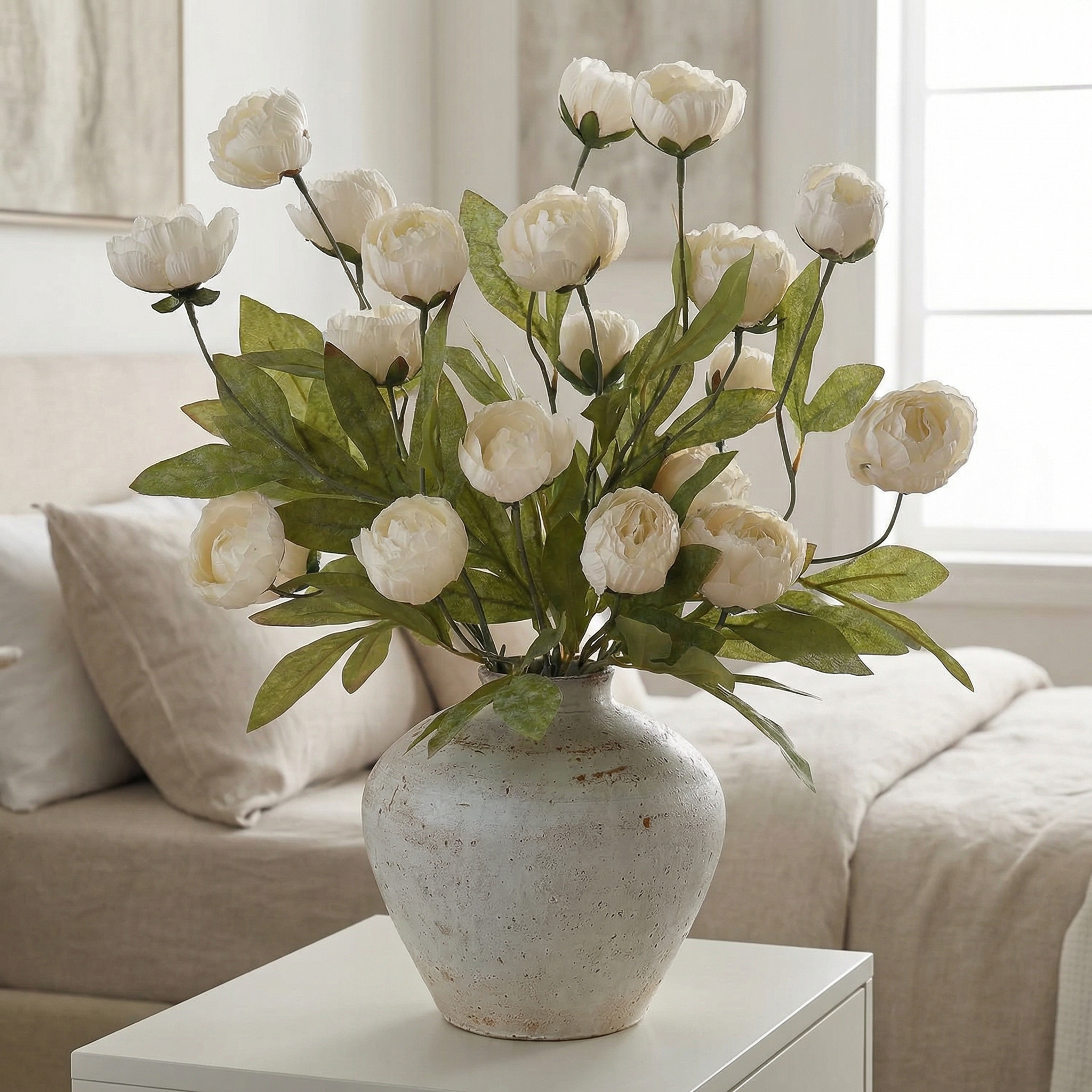 5 PCS Faux Silk Peony Artificial Flowers 