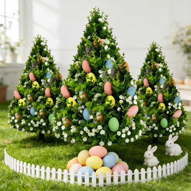 Artificial Eucalyptus Tree with Easter Eggs 