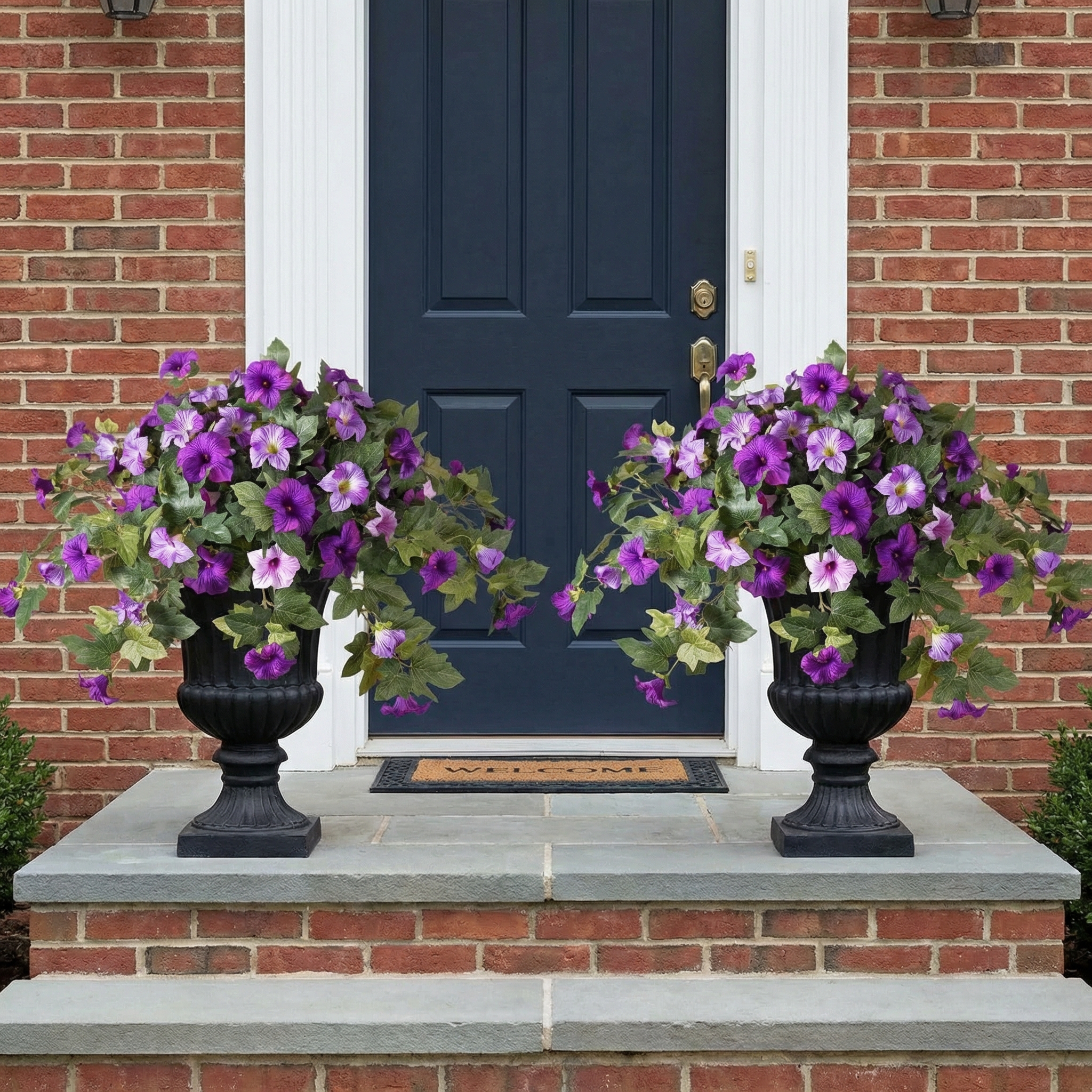 Artificial UV Resistant Faux Silk Petunia Flowers for Outdoors