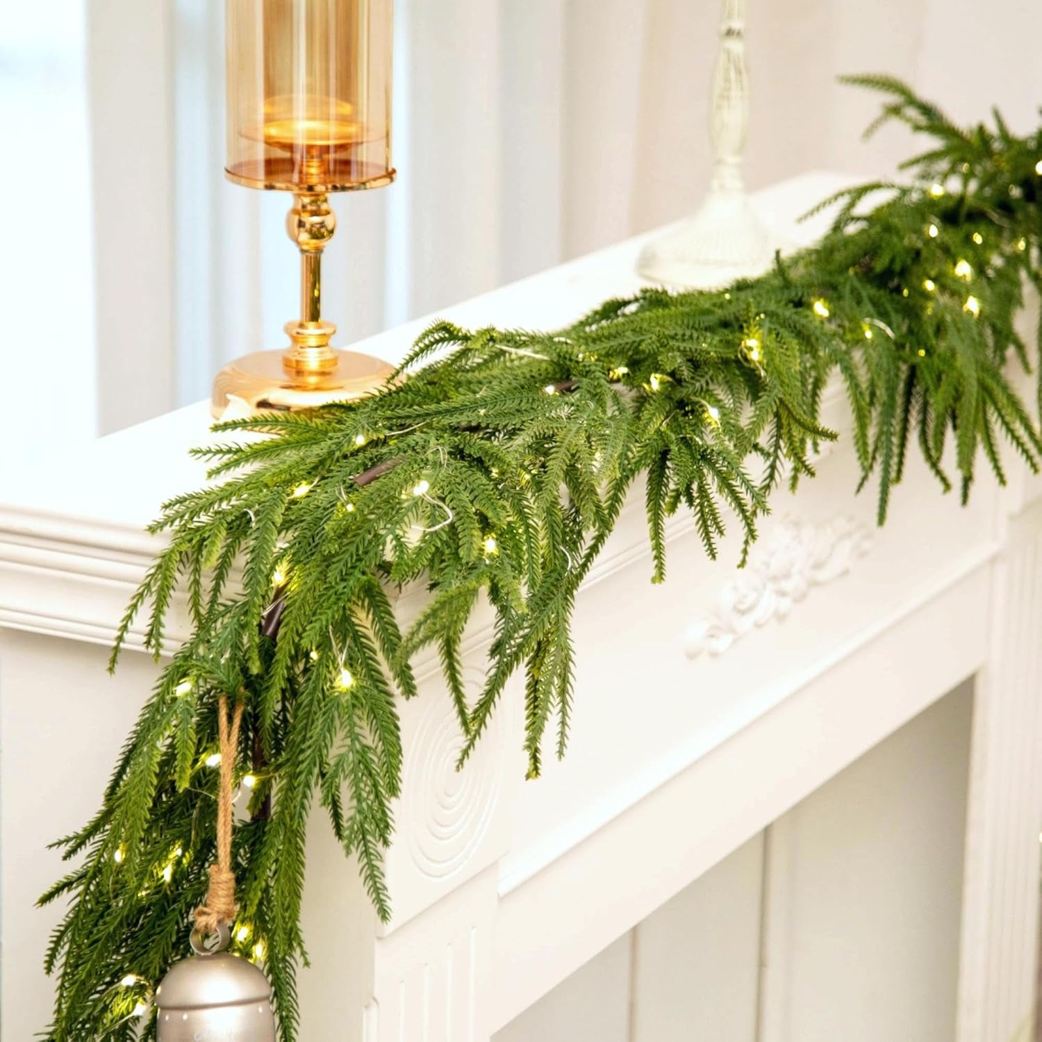 🎄Early Christmas Sale🔥Pre-Lit Artificial Norfolk Pine Garland 
