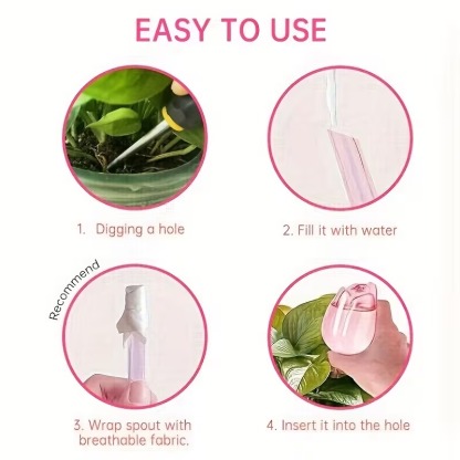 Tulip-Shaped Plant Watering Globes with Narrow Nozzle Slow-Drip Design