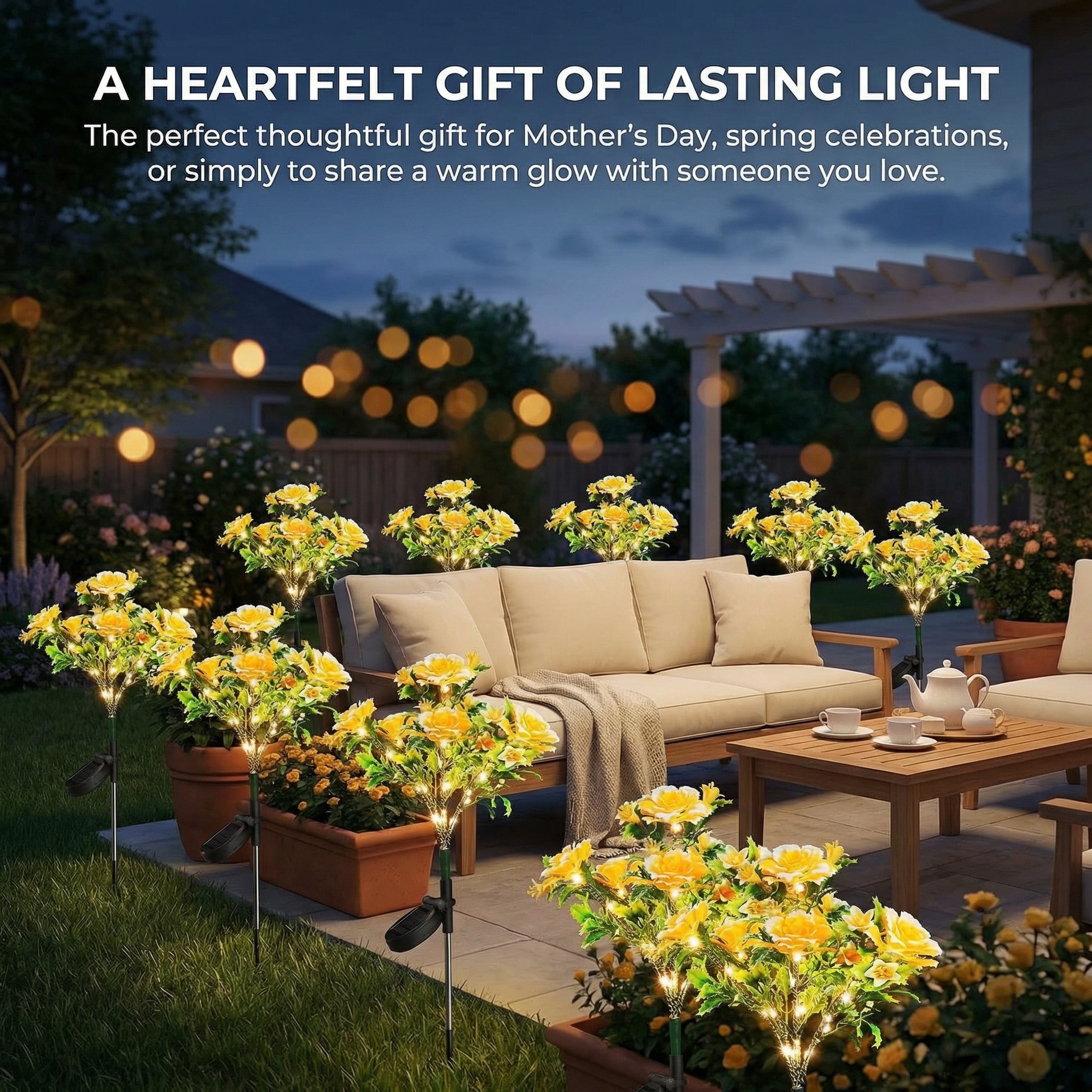 Carnation Flowers Garden Solar StakeLight