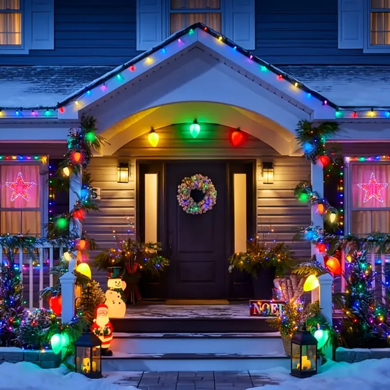 🎄Early Christmas Sale🔥Vintage Christmas String Lights with Timer，Waterproof