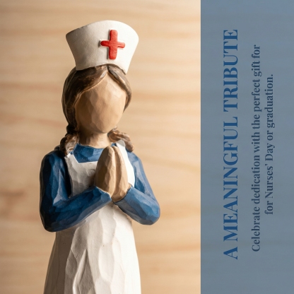 Hand-Painted Resin Angel Nurse Statue – Inspirational Nurse Figurine for Appreciation, Care & Hope