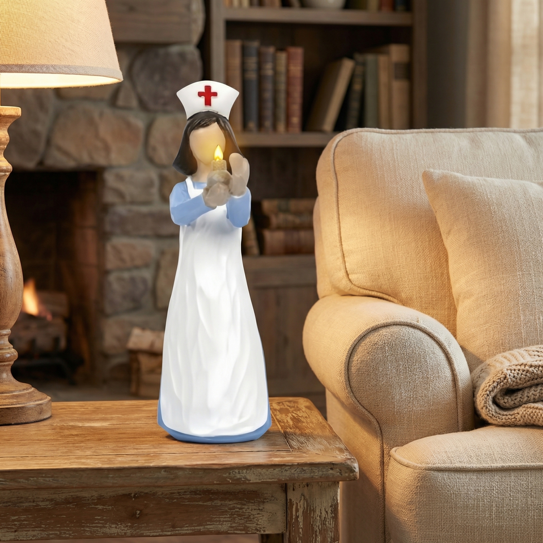 Hand-Painted Resin Angel Nurse Statue – Inspirational Nurse Figurine for Appreciation, Care & Hope