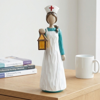 Hand-Painted Resin Angel Nurse Statue – Inspirational Nurse Figurine for Appreciation, Care & Hope