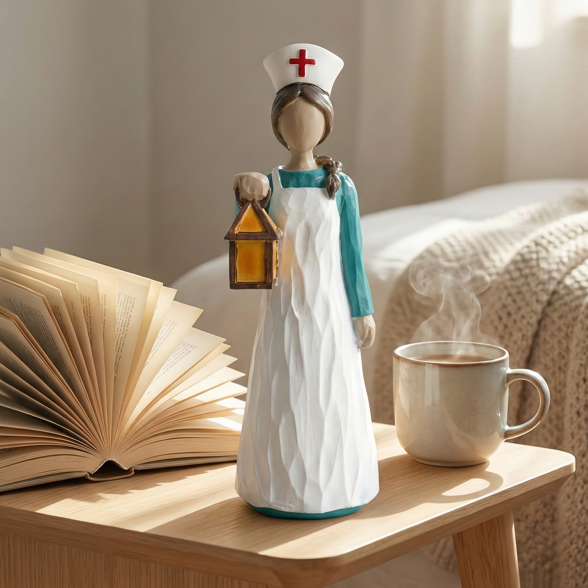 Hand-Painted Resin Angel Nurse Statue – Inspirational Nurse Figurine for Appreciation, Care & Hope