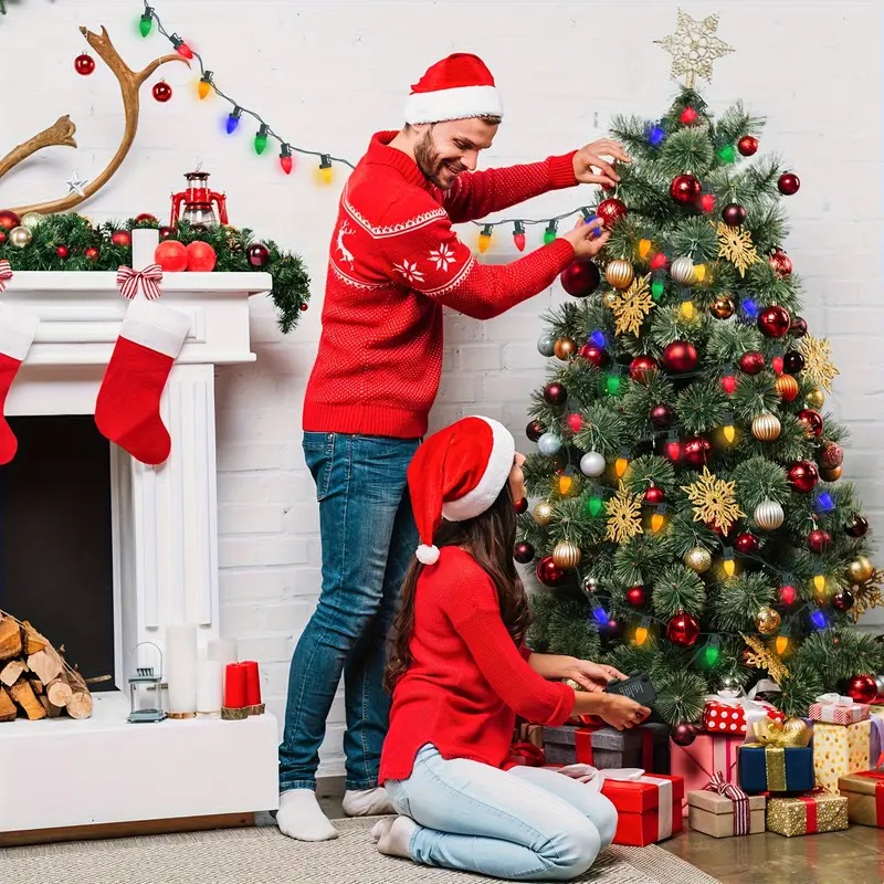 🎄Early Christmas Sale🔥Vintage Christmas String Lights with Timer，Waterproof
