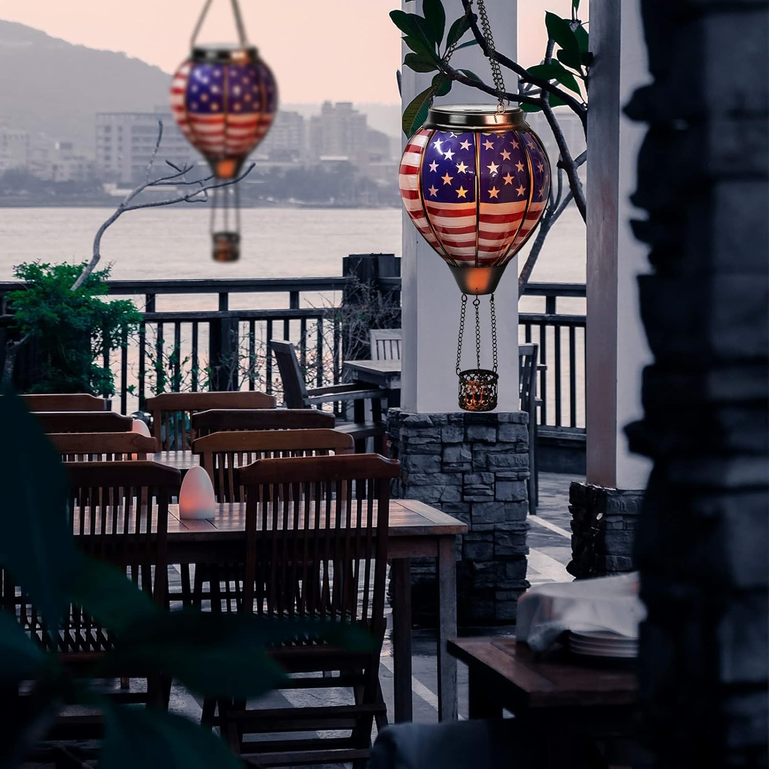 The Stars and Stripes Solar Hot Air Balloon Lantern 