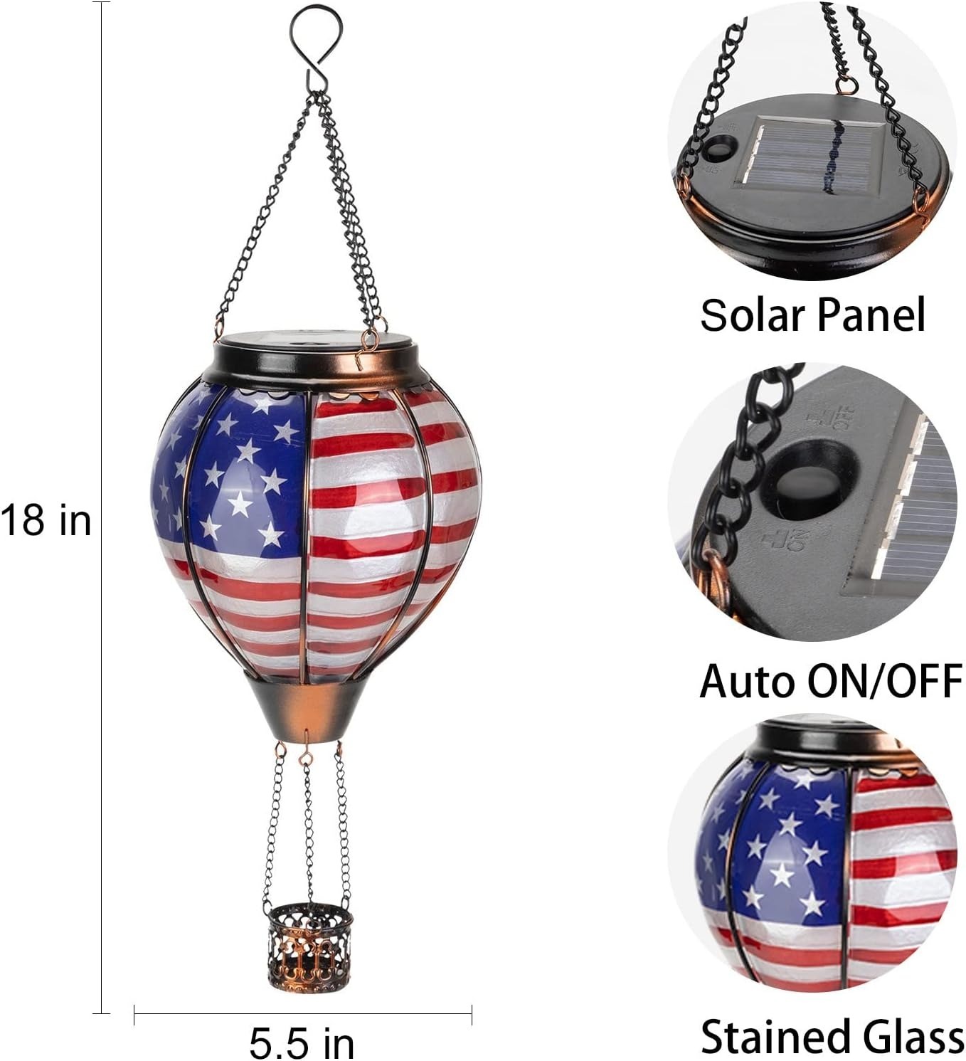 The Stars and Stripes Solar Hot Air Balloon Lantern 