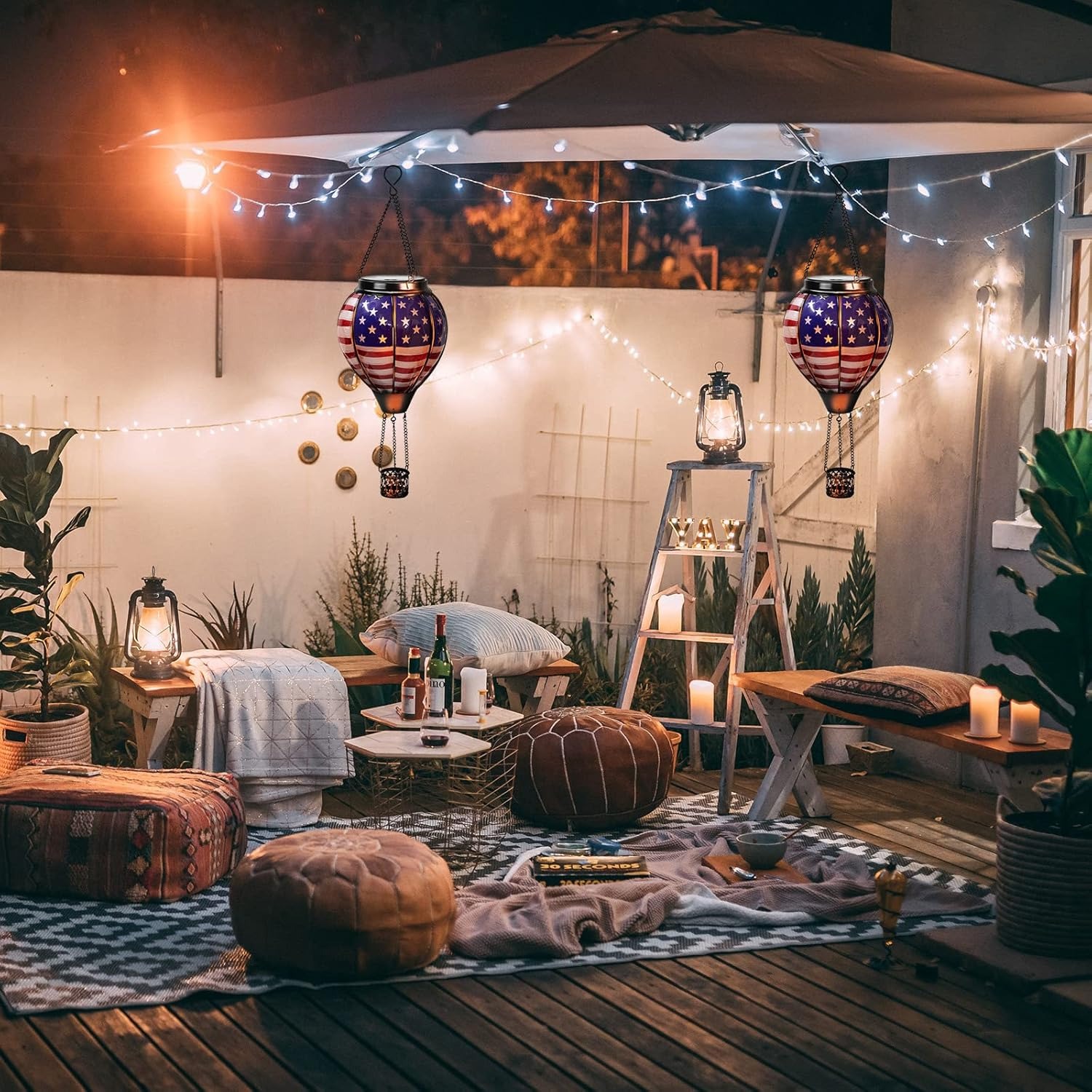 The Stars and Stripes Solar Hot Air Balloon Lantern 