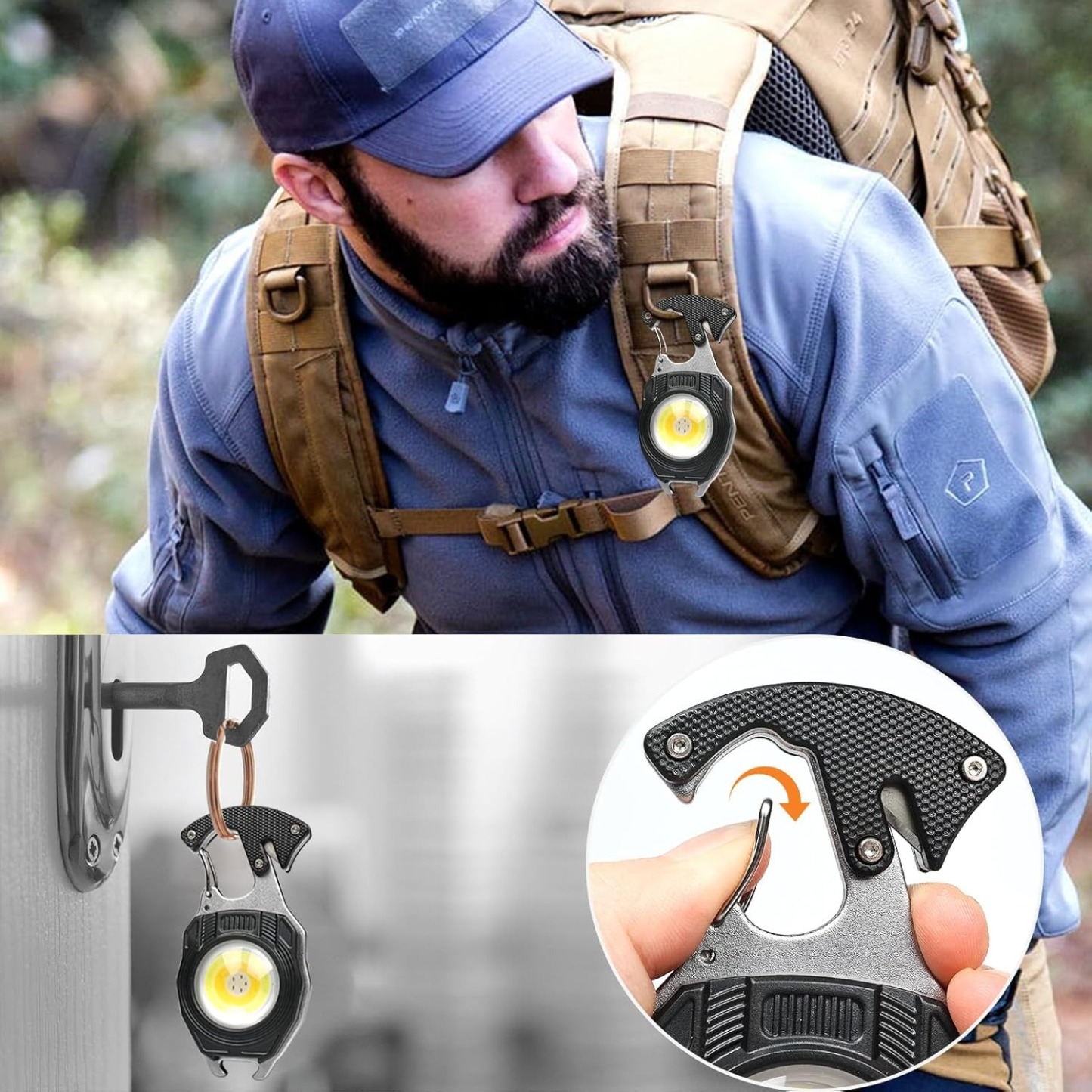 Keychain Flashlight Rechargeable Cob Keychain Work Light