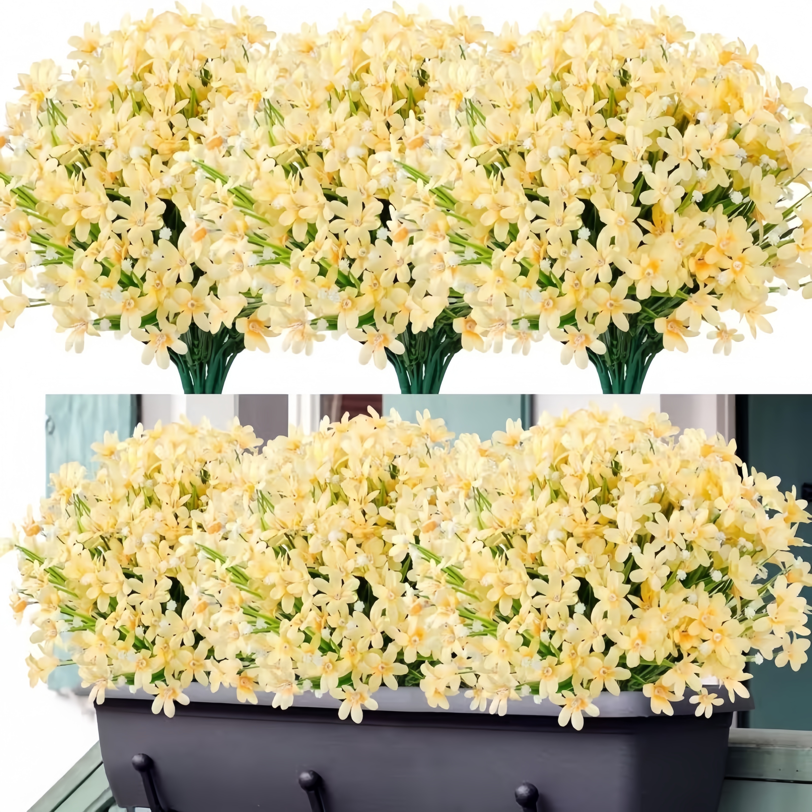 Bring instant spring charm to your space with these beautifully crafted artificial daffodil bouquets. Designed with vibrant colors and delicate petal details, each bundle looks incredibly real—without the need for watering or maintenance.  Whether placed 