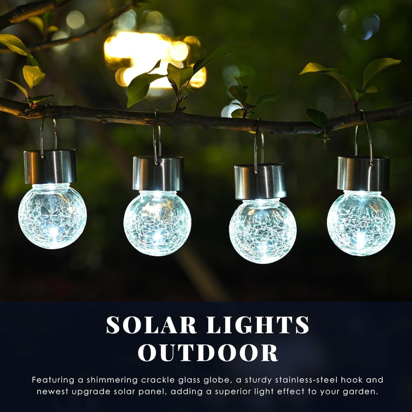 🎄2025 Christmas On Sale✨2 Pack Hanging Solar Lights Outdoor