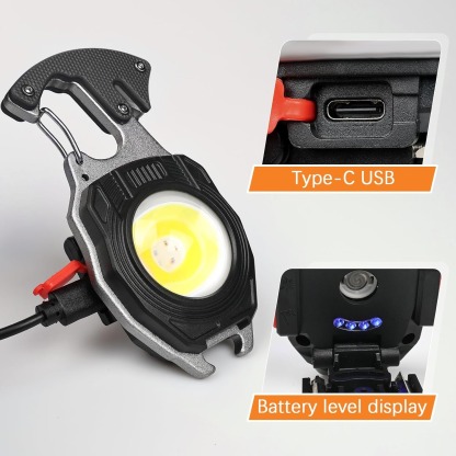 Keychain Flashlight Rechargeable Cob Keychain Work Light