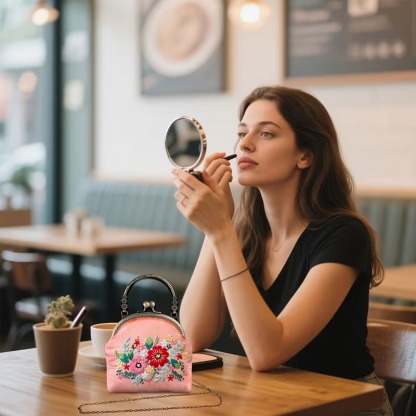 DIY Embroidered  Clasp Lock Bag Making Kit with Thread