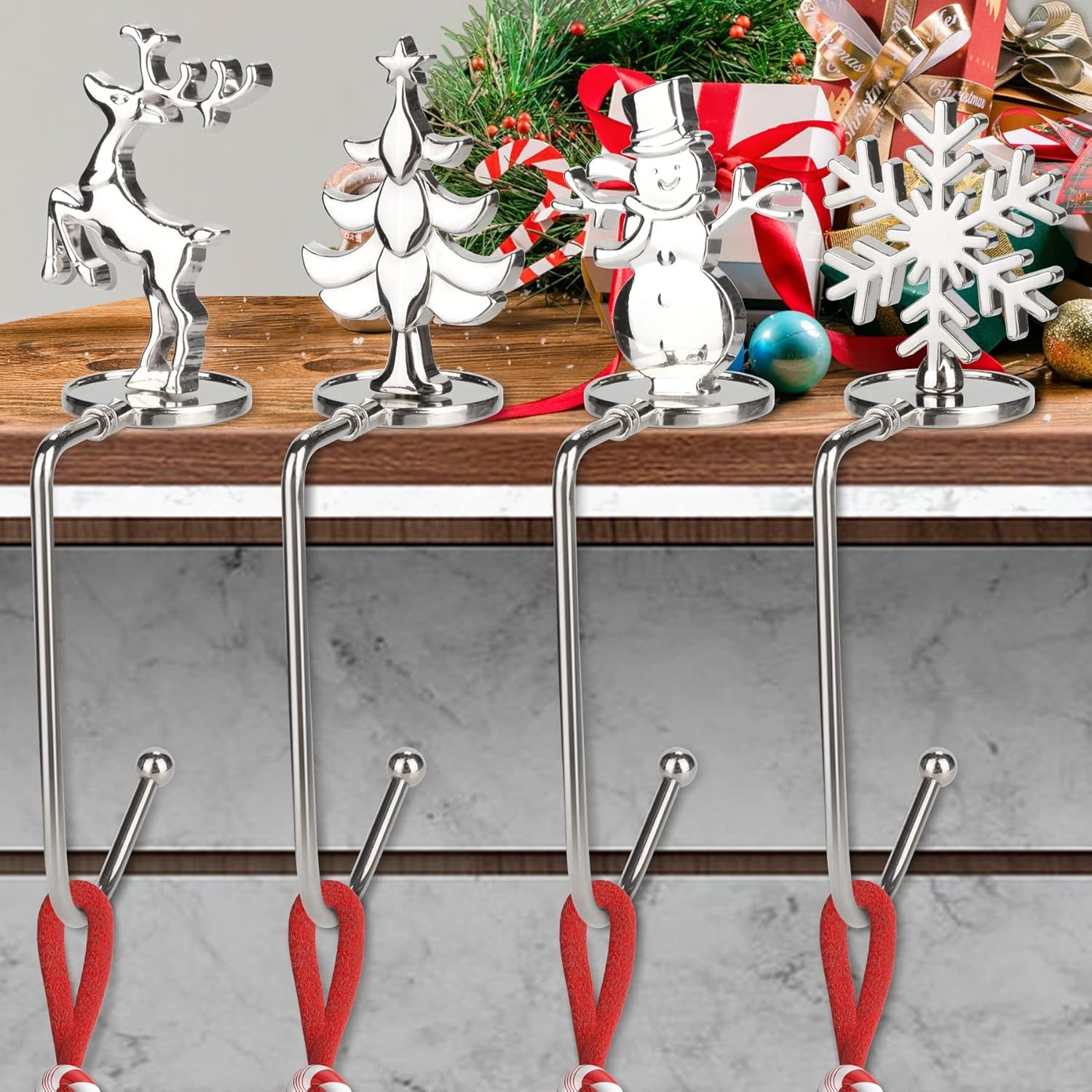 🎄2025 Christmas On Sale🐈Christmas Stocking Holders for Mantle