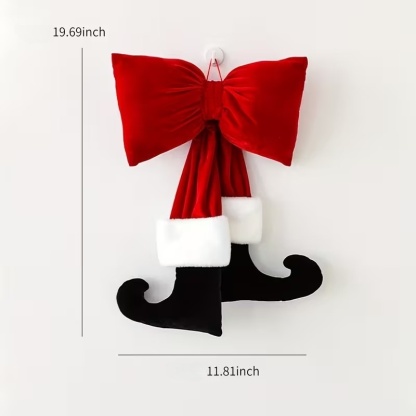 🎄Early Christmas Sale🔥Christmas Bow Ornament with Black Feet