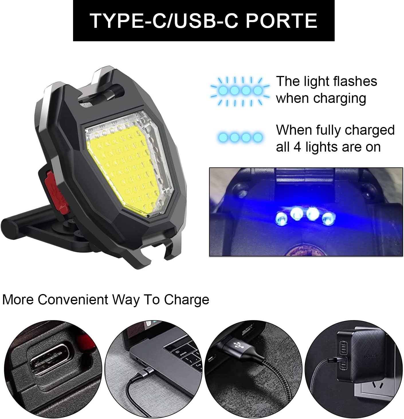 Keychain Flashlight Rechargeable Cob Keychain Work Light