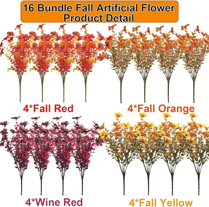 🔥LAST DAY 50% OFF🔥 Artificial Fall Flowers Outdoor ，UV Resistant