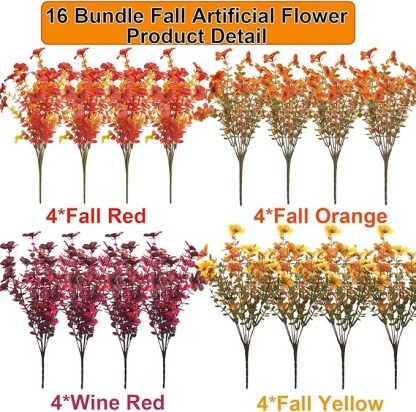 🔥LAST DAY 50% OFF🔥 Artificial Fall Flowers Outdoor ，UV Resistant