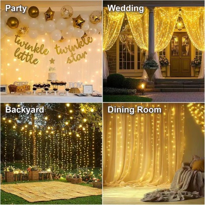 🎄Early Christmas Sale🔥Fairy String Hanging  Curtain Lights with Remote