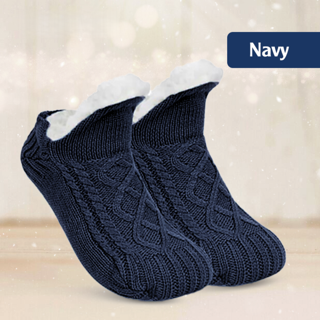 Fleece-Lined Non-Slip Thermal Slippers Socks