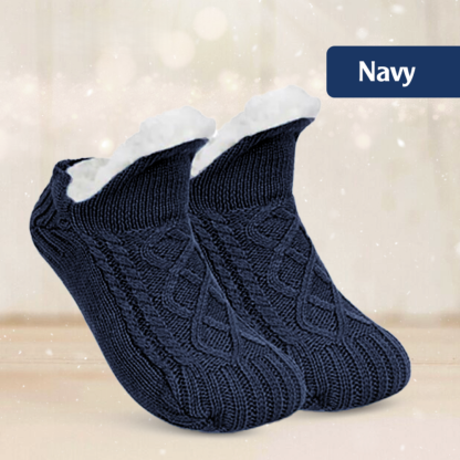 Fleece-Lined Non-Slip Thermal Slippers Socks