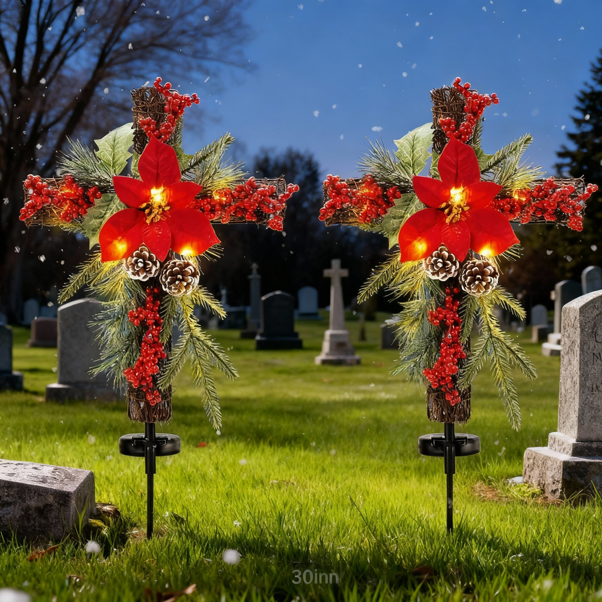 Christmas Waterproof Cross Solar Stake Decoration