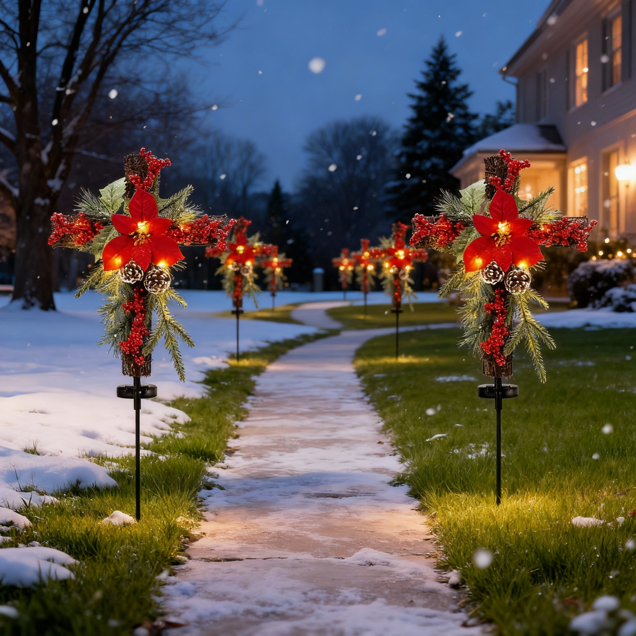 Christmas Waterproof Cross Solar Stake Decoration