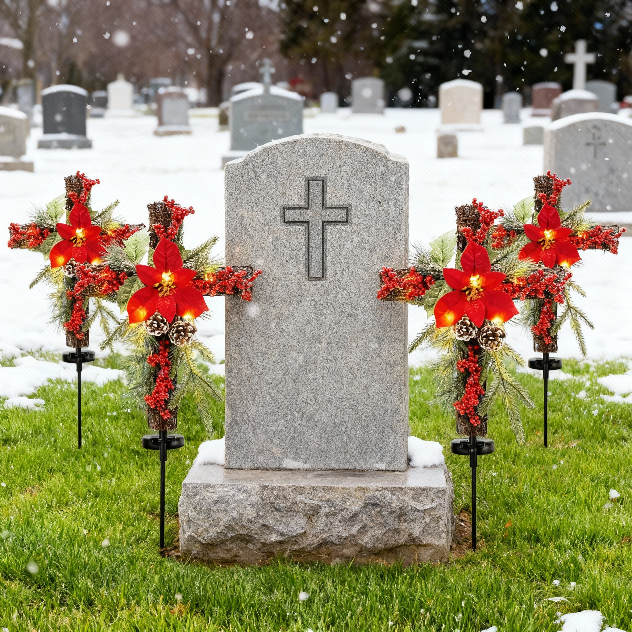 Christmas Waterproof Cross Solar Stake Decoration