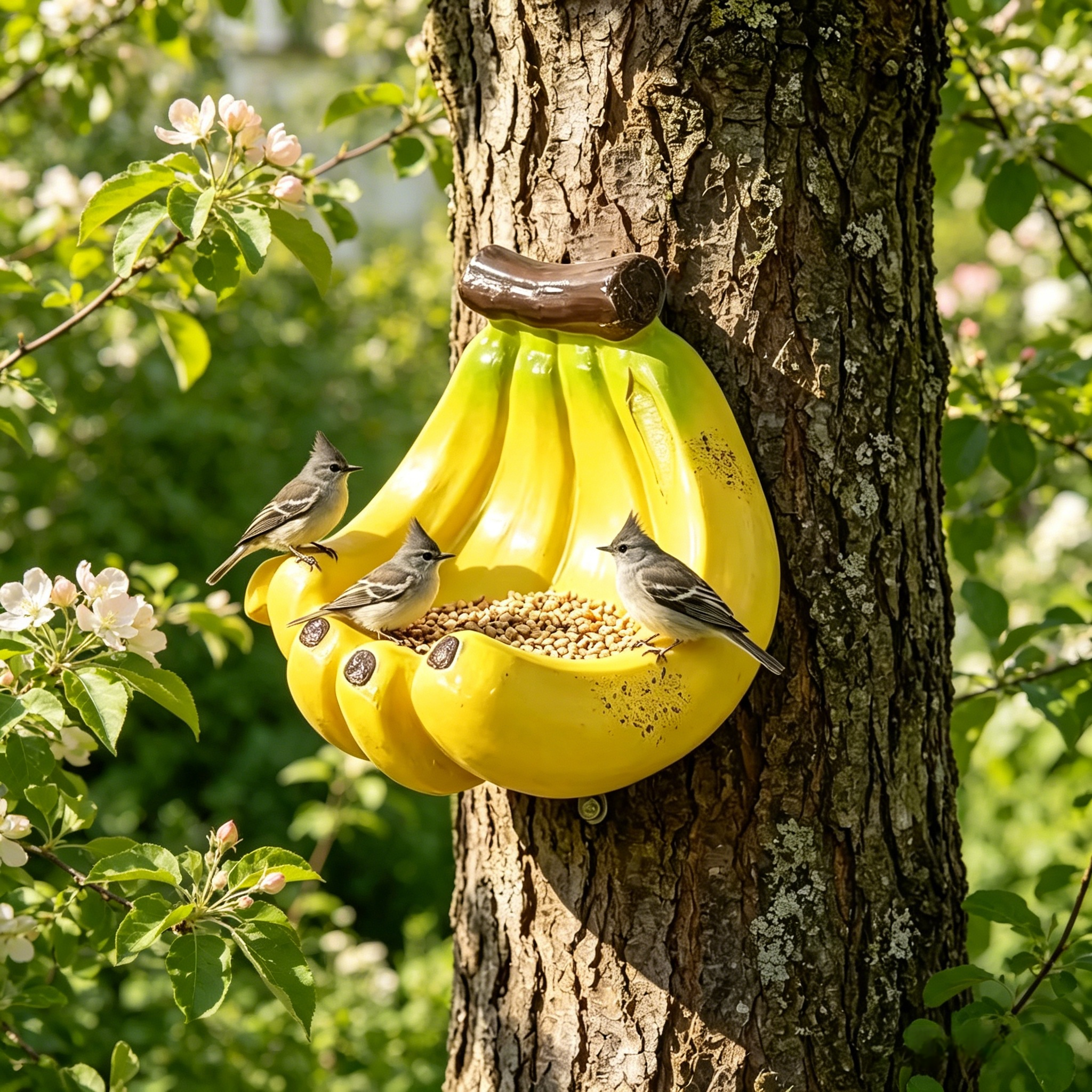 The Whimsical Banana Peel Bird Feeder