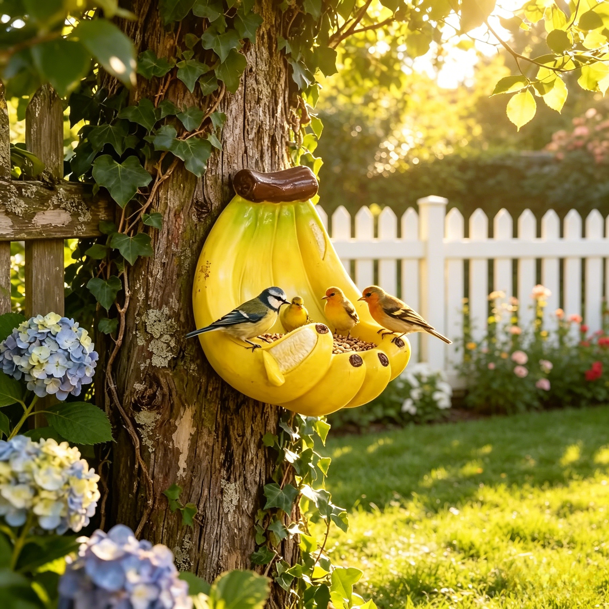 The Whimsical Banana Peel Bird Feeder