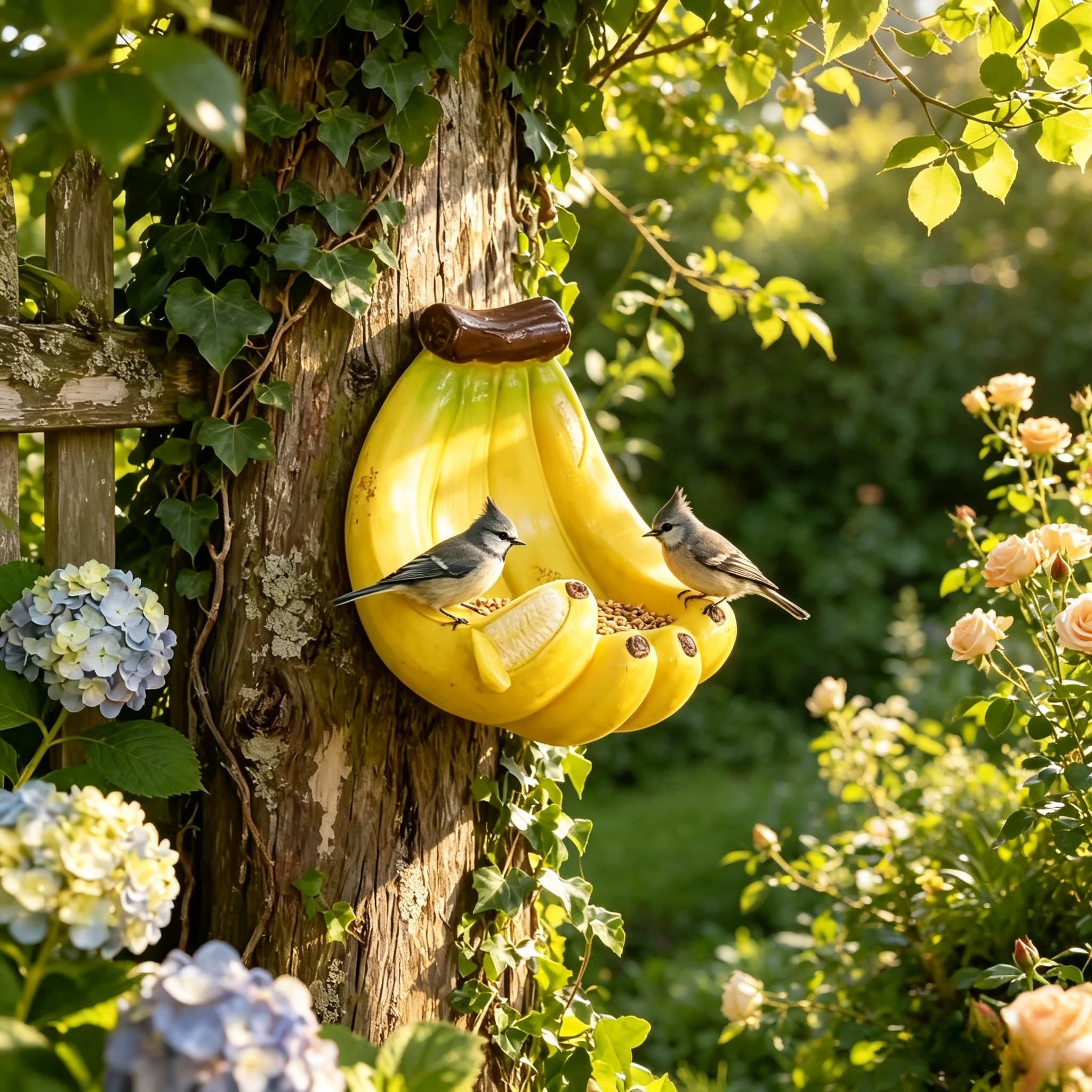 The Whimsical Banana Peel Bird Feeder