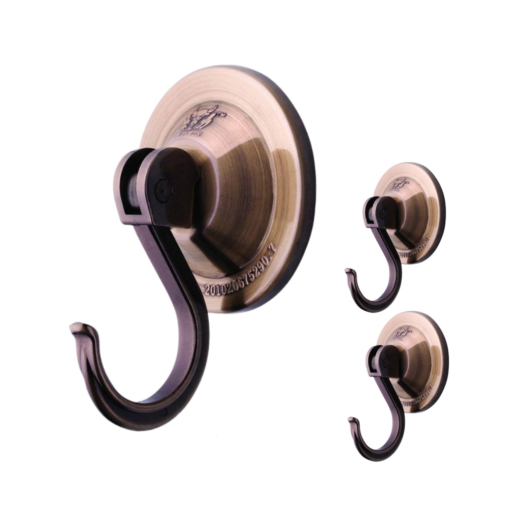3-Pack Powerful Suction Cup Wreath Hooks for Windows & Glass Doors