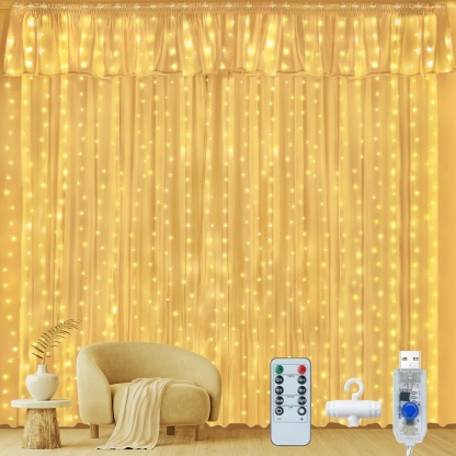 10FTx10FT Christmas Curtain Fairy Lights 300 LED Indoor Outdoor String Lights