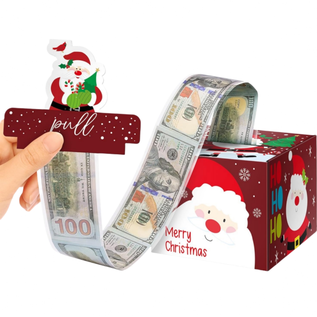 Christmas Surprise Money Box Pull-Out Cash Gift