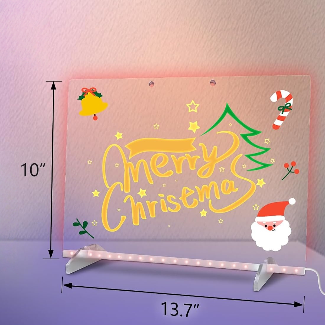 Light-Up LED Note Board with 7 Colors and 7 Markers