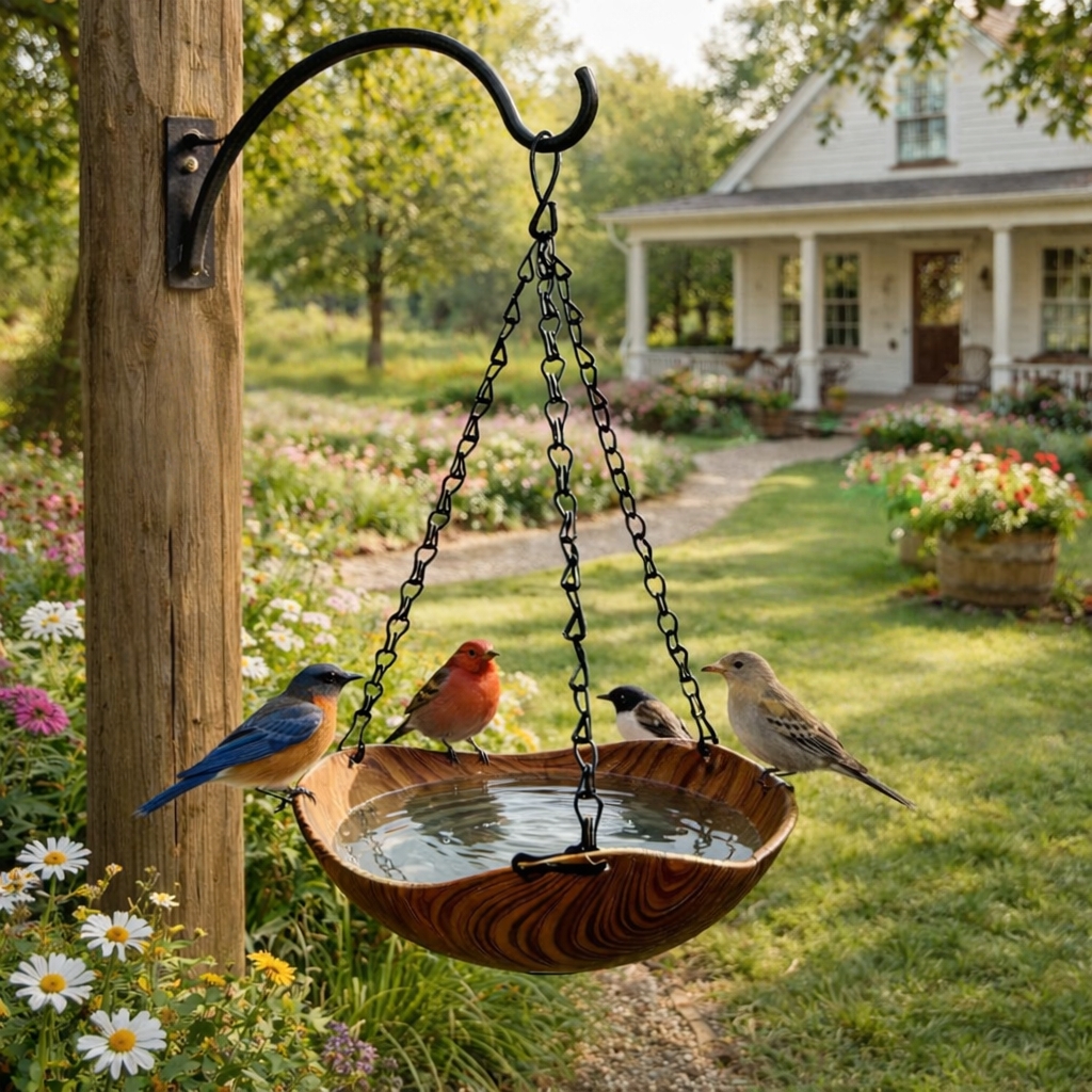 Hanging Bird Bath for a Peaceful Garden