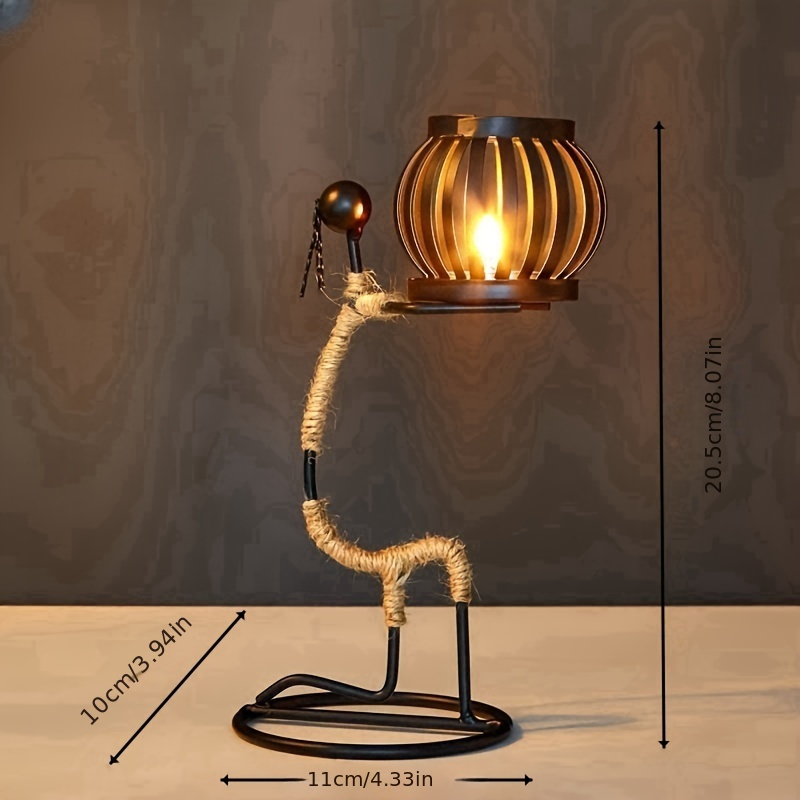 Handcrafted Metal Figurine Candle Holder Lantern