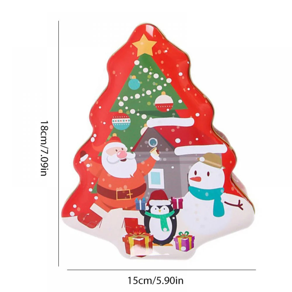 Festive Christmas Tree Gift Tin Boxes
