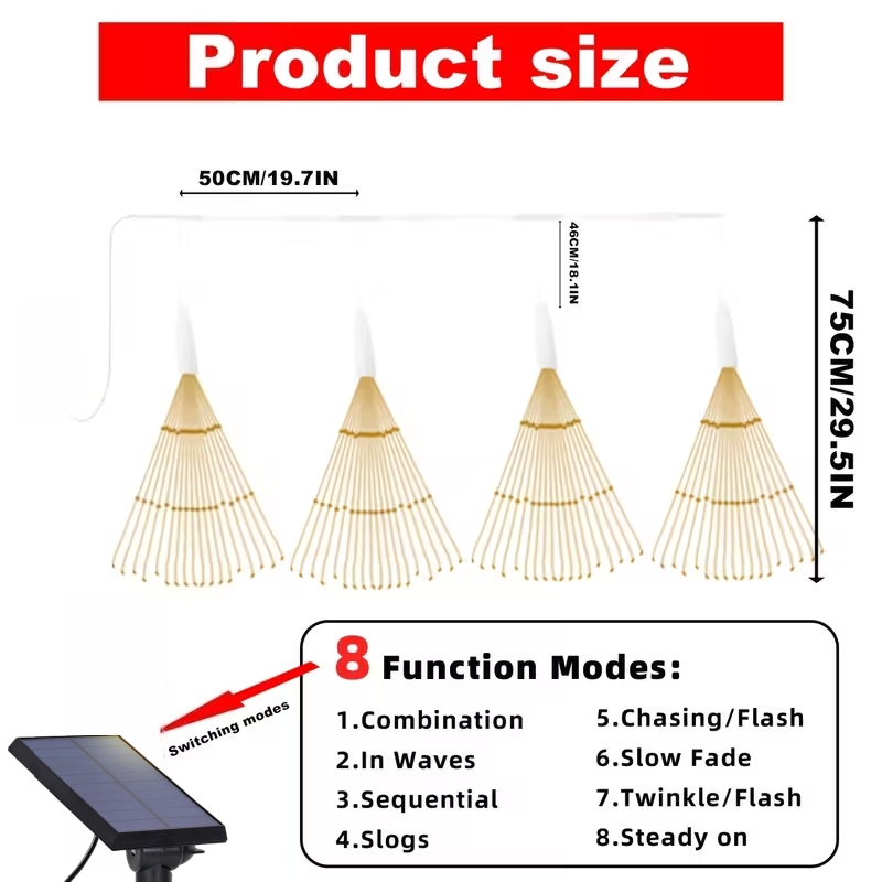 4 Pack Hanging Christmas Firework Lights