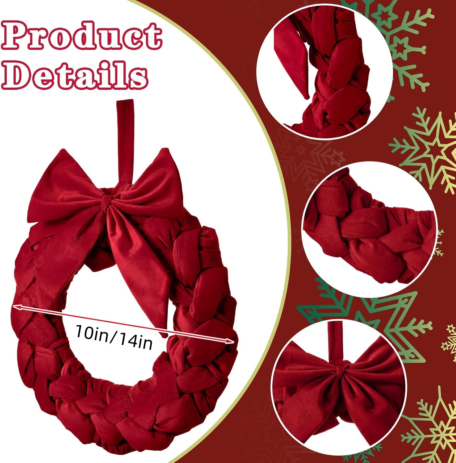 Velvet Christmas Wreaths with Bow
