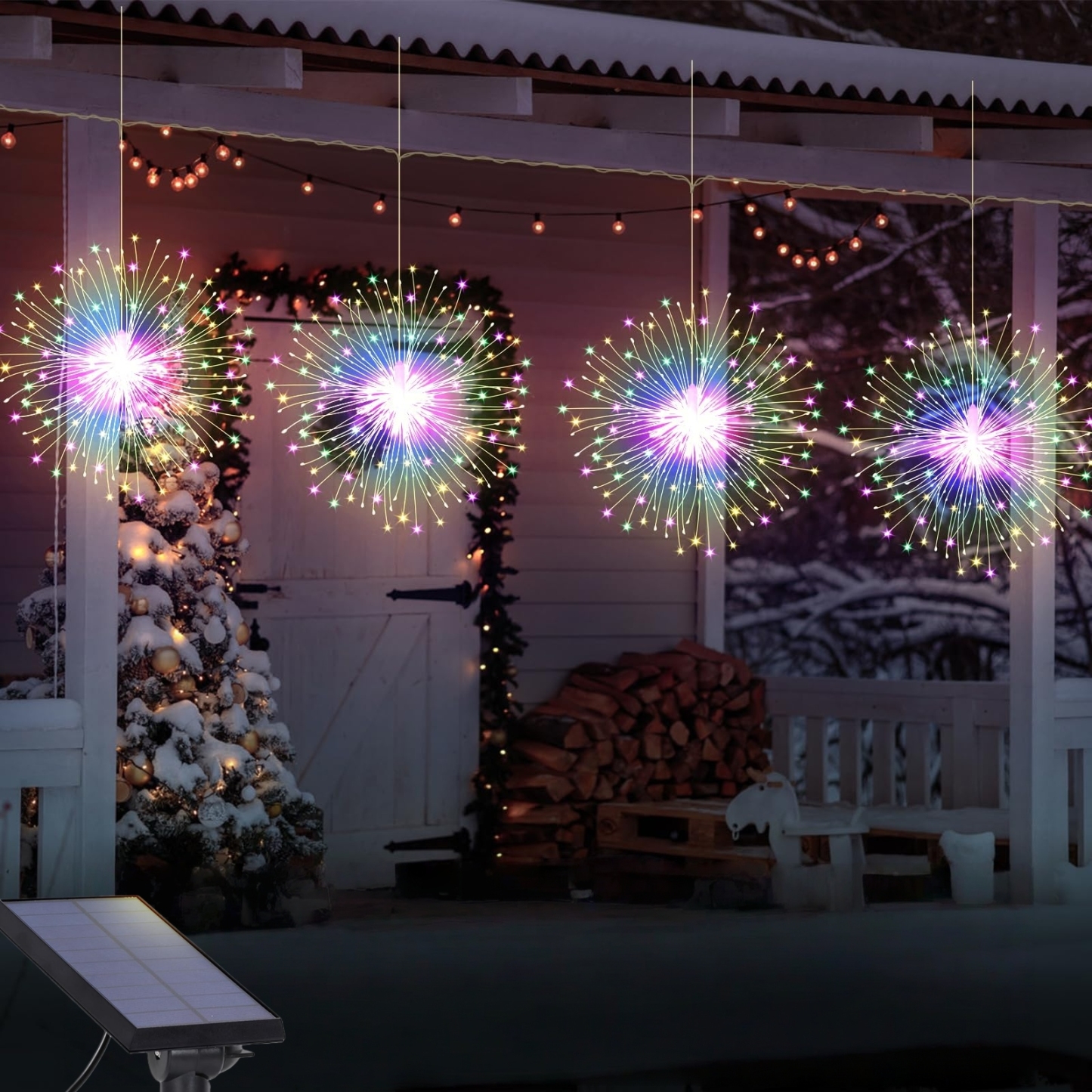 4 Pack Hanging Christmas Firework Lights