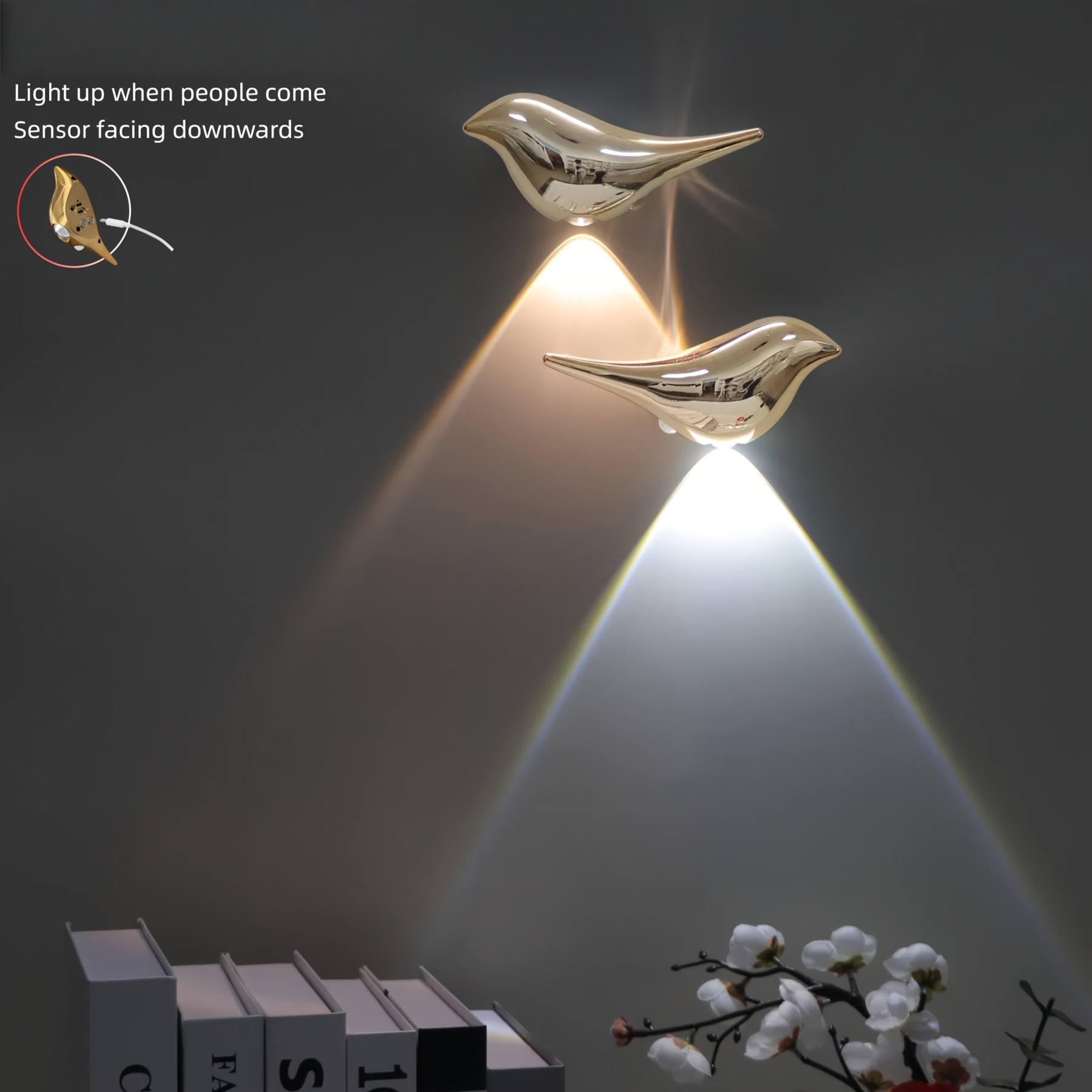 Bird-Shaped Motion Sensor Wall Light